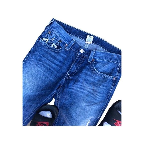TRUE Religion Jeans Size 36 STRAIGHT Blue - Picture 6 of 10